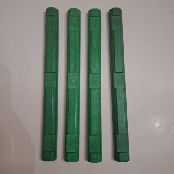 Lincoln Logs Wooden Flat Green‎ Replacement Pieces 3 Notch 8 Inch Long Half - Picture 2 of 8